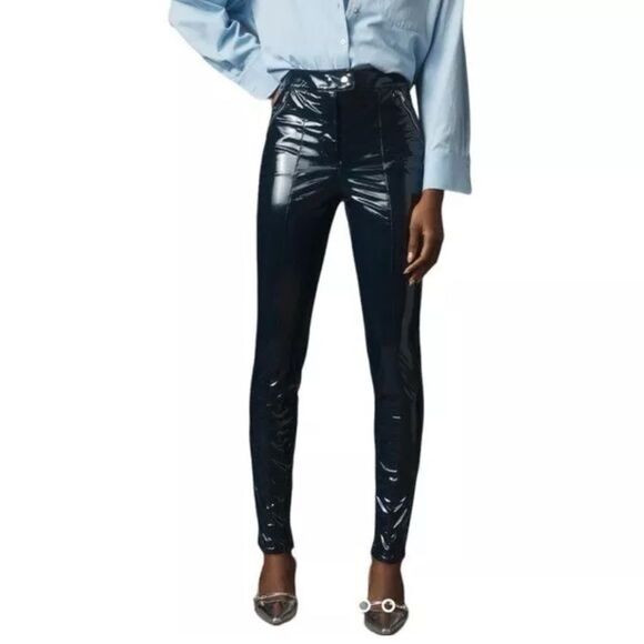 Maeve by Anthropologie Black Patent Leather Pants - Size US 10P - Picture 10 of 11